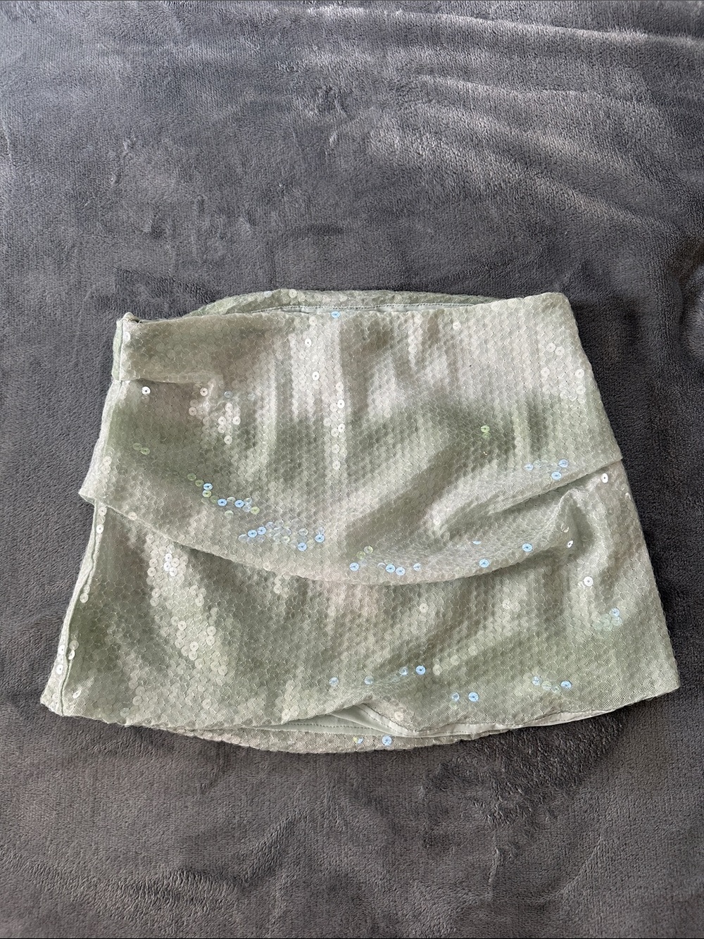 Bec & Bridge Sage Green Sequin Mini Skirt